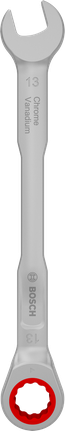 Kunci kombinasi ratchet Bosch 13 mm krom vanadium.