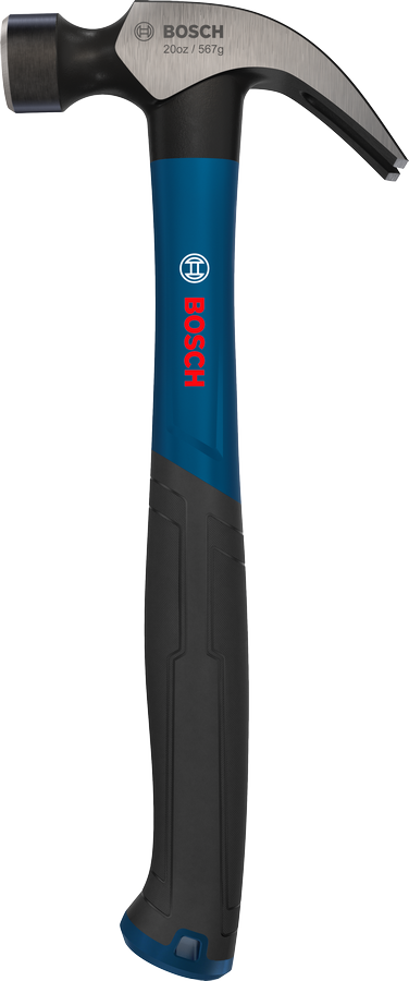 Palu cakar Bosch 20 ons melengkung dengan kepala baja karbon.