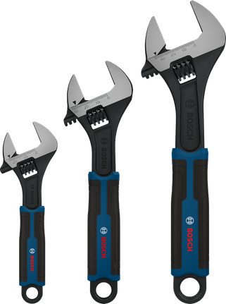 Set kunci pas yang dapat disetel Bosch 150, 200, 250 mm.