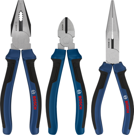 Set tang Bosch 3 buah dengan gagang multi-komponen.