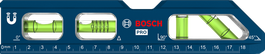 Bosch PRO Billet Torpedo Level 200 mm dengan alas magnet.