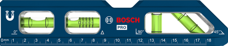 Bosch PRO Billet Torpedo Level 200 mm dengan alas magnet.