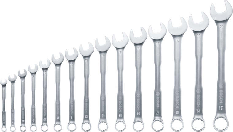 Set kunci kombinasi Bosch 6-21 mm, 15 buah.