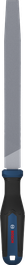 Kikir tangan datar Bosch 200 mm dengan pegangan ergonomis.