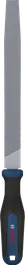 Kikir tangan datar Bosch 200 mm dengan pegangan ergonomis.