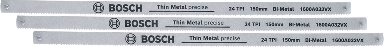 Mata gergaji besi bi-metal Bosch 150 mm 24 TPI untuk logam tipis.