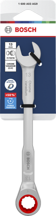 Kunci kombinasi ratchet Bosch 13 mm krom vanadium.