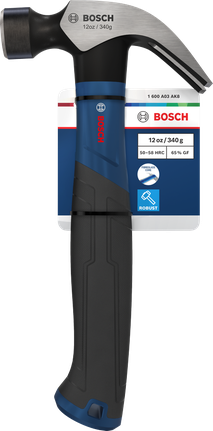 Palu cakar Bosch 12 ons melengkung dengan kepala baja karbon.