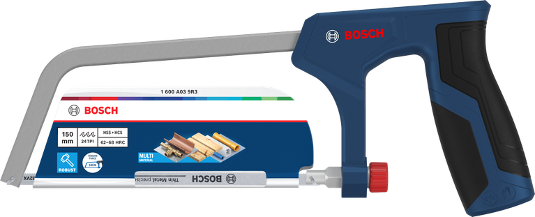 Gergaji besi Bosch 150 mm dengan mata pisau bi-metal 24 TPI.