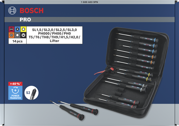 Set Obeng Presisi PRO PH/SL/TX/TH/H, 14 buah