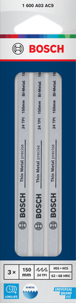 Mata gergaji besi bi-metal Bosch 150 mm 24 TPI, isi 3 buah.