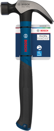 Palu cakar Bosch 20 ons dengan kepala baja karbon melengkung.