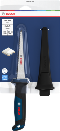 Gergaji drywall Bosch 150 mm 8 TPI dengan selubung pelindung.