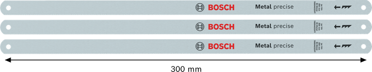 Set mata gergaji besi Bosch 300 mm untuk pemotongan logam yang presisi.