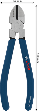 Tang Pemotong Sisi Diagonal Bosch 160 mm dengan gagang anti selip.
