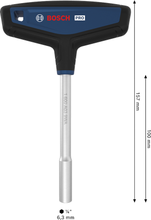 Obeng Bosch PRO T-Handle Bit dengan poros 157 mm.