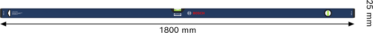 Alat pengukur level kotak Bosch 180 cm untuk penyelarasan yang presisi.