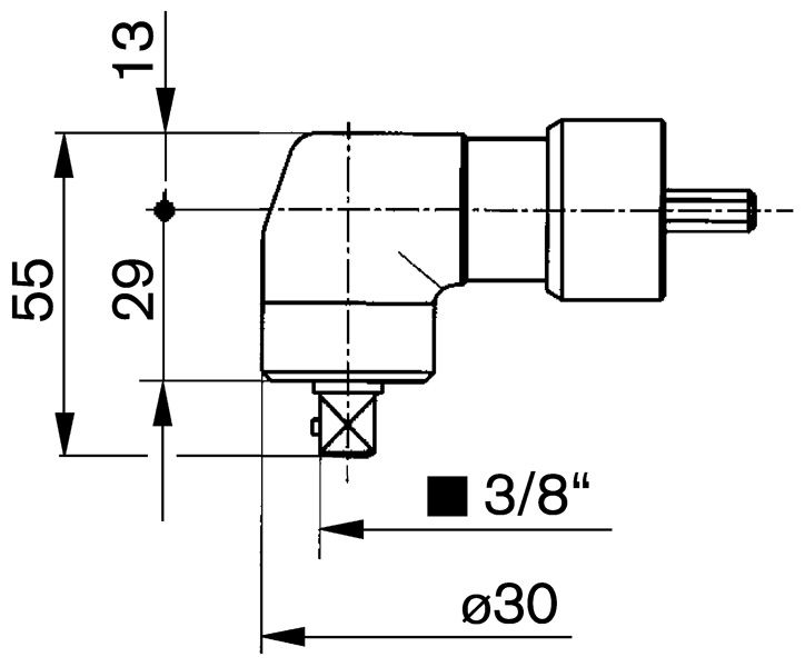Kepala sudut 3/8'' - persegi