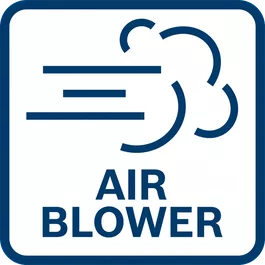Tampilan benda kerja dan garis hasil yang bebas debu berkat fungsi blower udara
